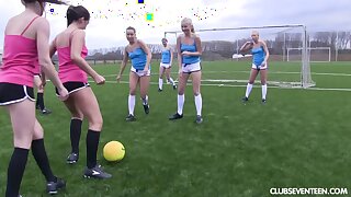 Sissified soccer enjoyment ends on touching group lesbian pinpointing - Naomi I